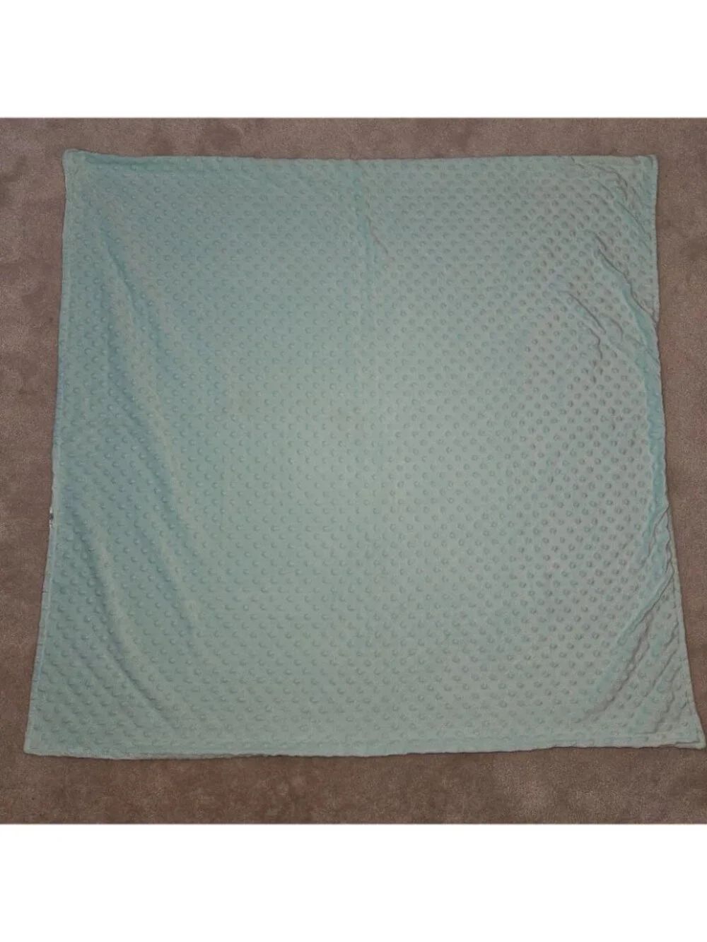 Handmade Baby Blanket White Gray Arrows Mint Green Fleece Minky Dots 38x40